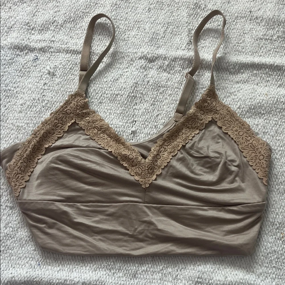 Aerie Tan Lace Bralette - Picture 1 of 3